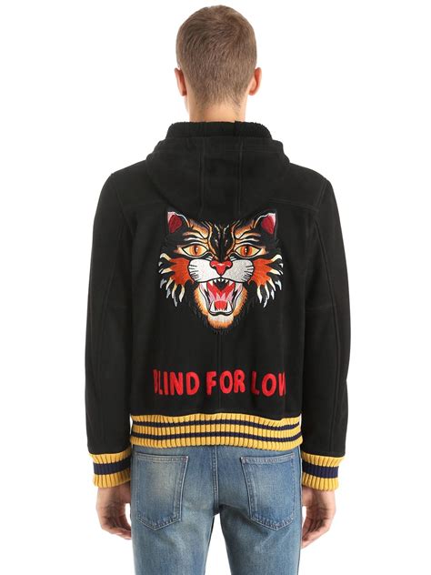 gucci black cat jacket|Gucci jacket without hoodie.